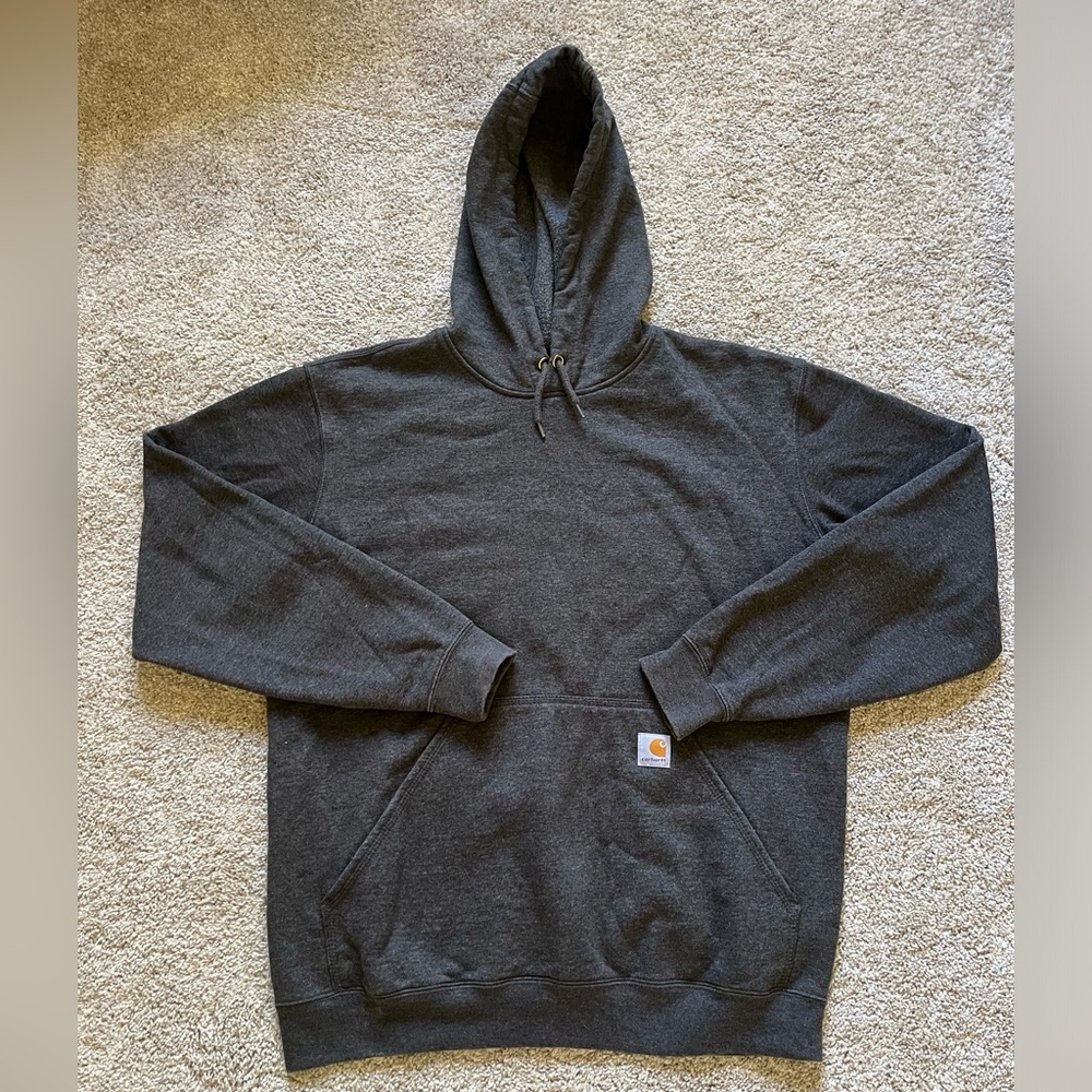 Carhartt Men's Loose Fit Oversized Pullover Hoodie Long Sleeve Dark Gray Size M